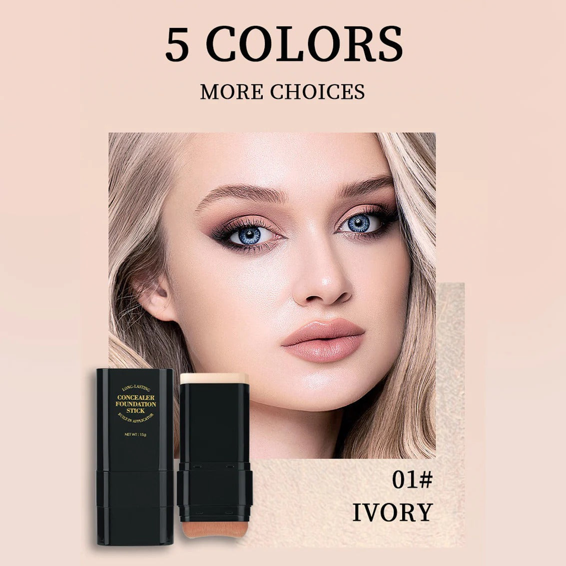 Dual-Ended Foundation & Contour Stick -Lightweight, Long-Wear Concealer