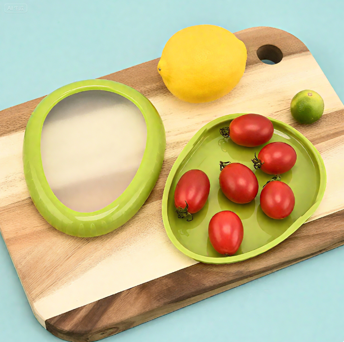 Fruit Vegetable Shaped Savers, 4 PCS Silicone Fruit And Vegetable Shaped Savers, Reusable Refrigerator Storage Box