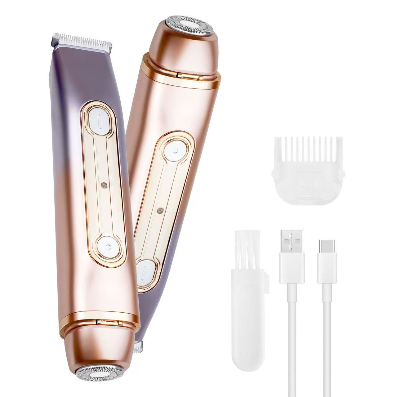 Electric Shaver for Women 2 in 1 Bikini Trimmer, USB Rechargeable Electric Razors Body Hair Trimmer for Face Leg Bikini Underarm