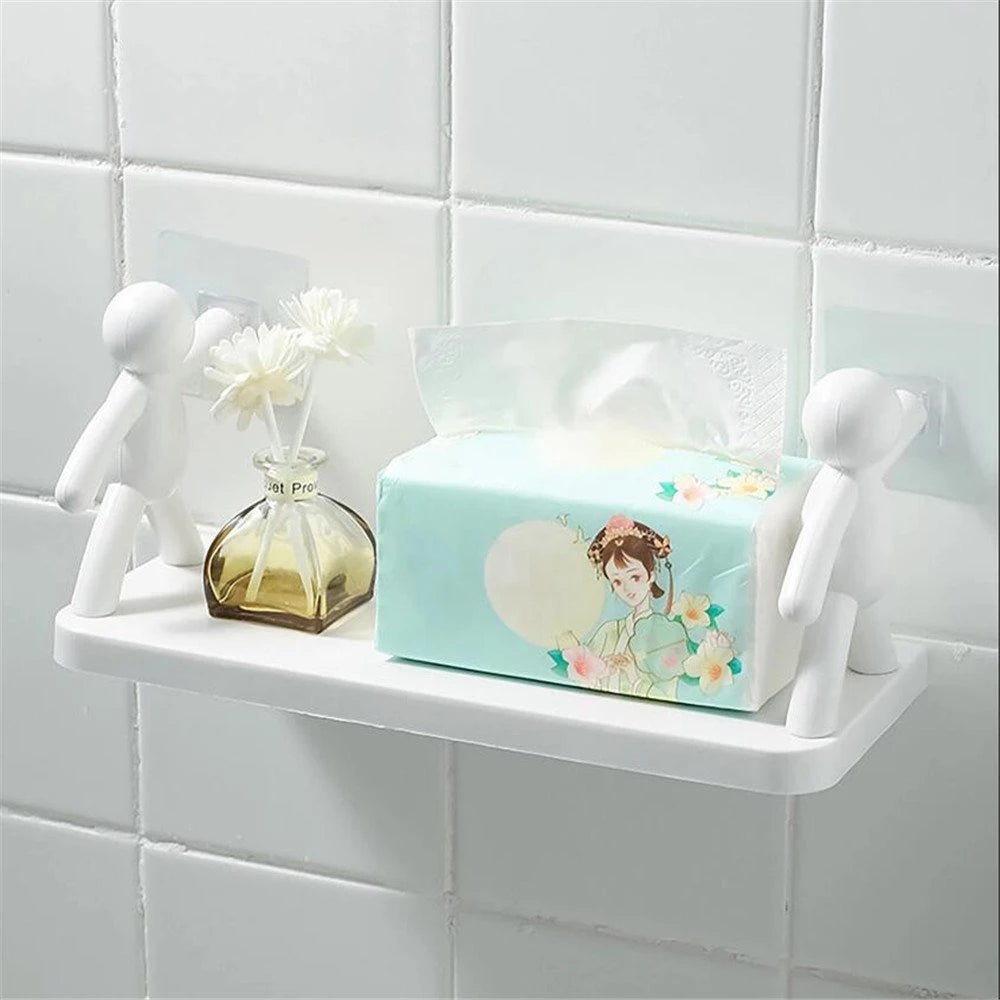 2pcs Cute Small White Men'S Wall Mounted Storage Rack
