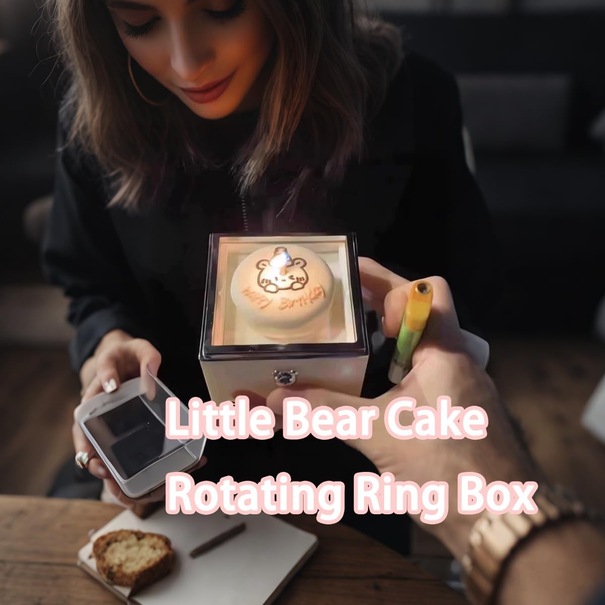Cute Bear Rotating Gift Box – Surprise Jewelry Case for Special Moments