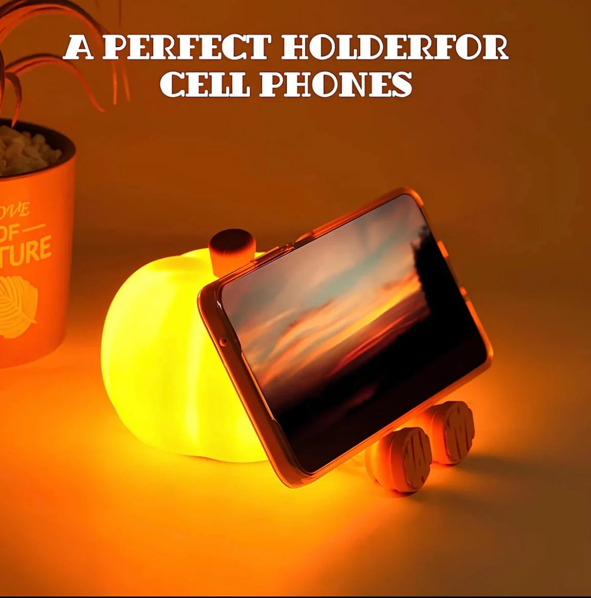 🎃 Halloween Pumpkin Night Light – Soft Silicone Tap Control LED Lamp