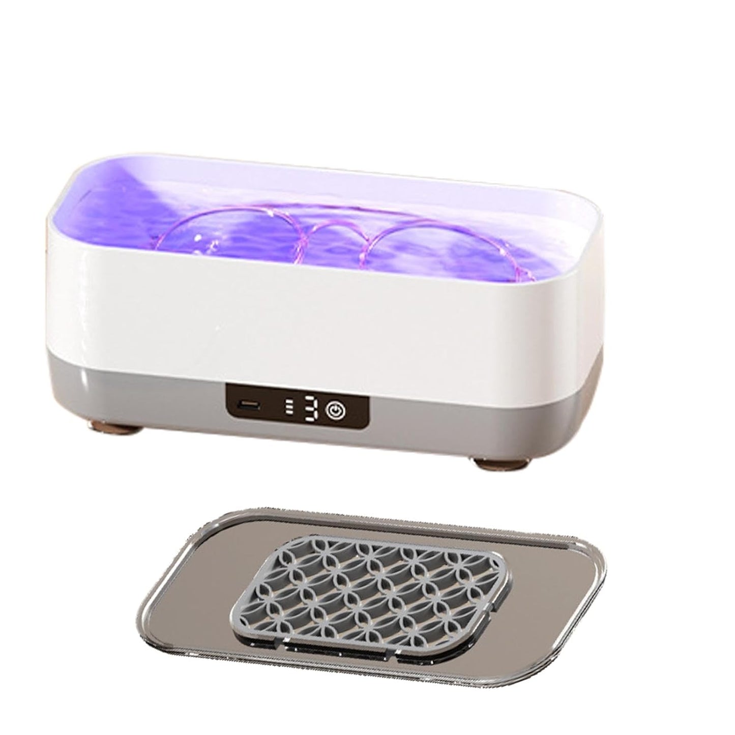 45000Hz Ultrasonic Glasses Cleaner 400ml Large Capacity Multi - Purpose for Eyewear, Jewelry & Watches