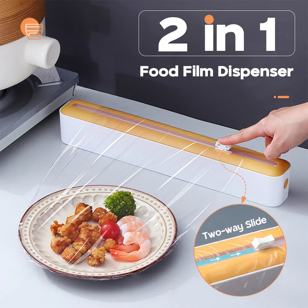 Magnetic Plastic Film Cutter – Wall-Mount Dispenser & Organizer