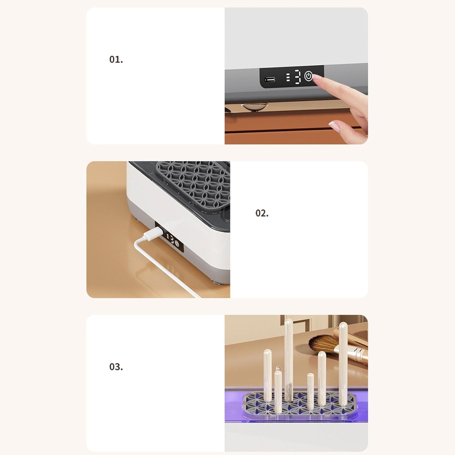 45000Hz Ultrasonic Glasses Cleaner 400ml Large Capacity Multi - Purpose for Eyewear, Jewelry & Watches