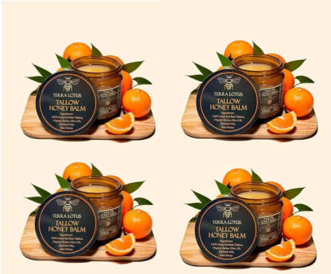 Organic Grass-Fed Beef Tallow Balm with Raw Honey - Moisturizing Cream for Soft, Smooth Skin - Handmade All-Natural Moisturizer 57g