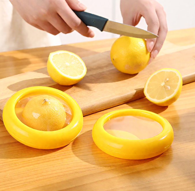 Fruit Vegetable Shaped Savers, 4 PCS Silicone Fruit And Vegetable Shaped Savers, Reusable Refrigerator Storage Box