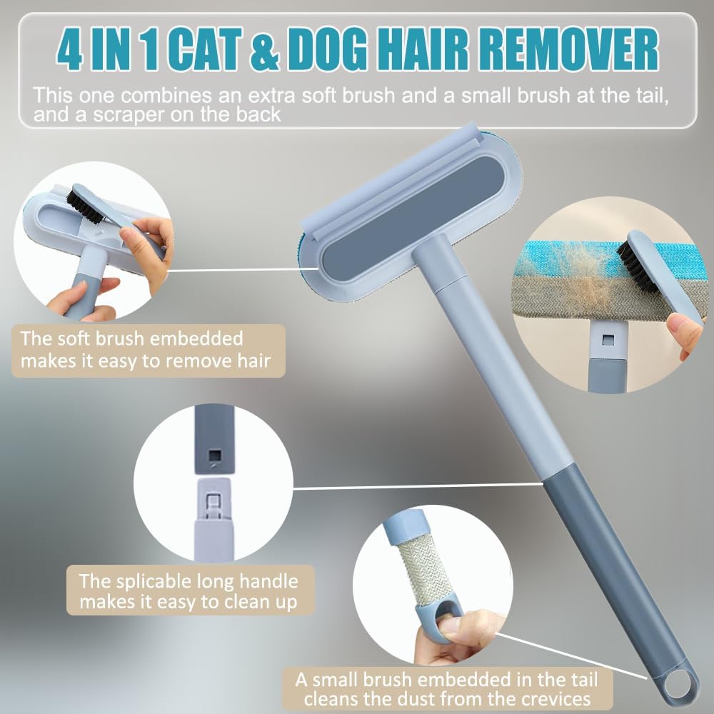 Efficient Pet Hair Furniture Brush - Dual Fabric Design for Sofas, Beds, & Clothing