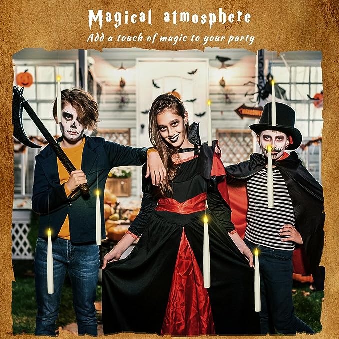🕯️✨ 12-Pack Magic Wand Remote Candles + Wireless Wand 🎃 🕯️✨The Most ENCHANTING Halloween Decor! ✨🕯️
