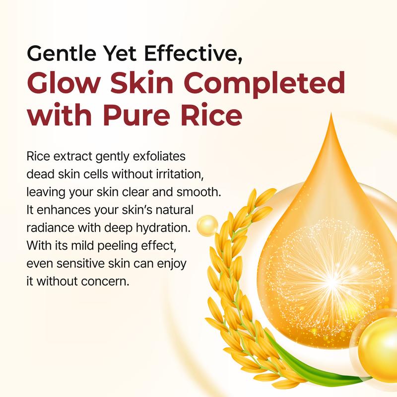 Peel Shot Glow Rice Ampoule Duo White rice ampoule+Black rice ampoule Soft Exfoliating Face and Body Scrub Dead Skin Cells, Blackheads Remover for All Skin Types 2