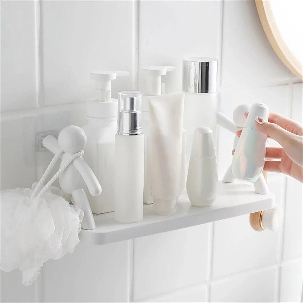 2pcs Cute Small White Men'S Wall Mounted Storage Rack