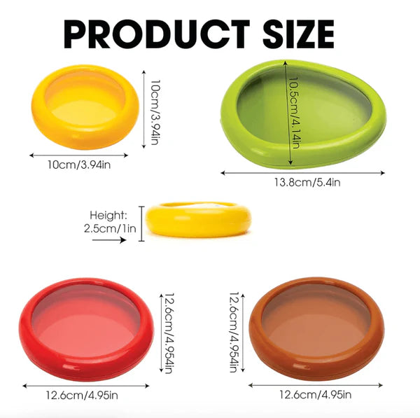 Fruit Vegetable Shaped Savers, 4 PCS Silicone Fruit And Vegetable Shaped Savers, Reusable Refrigerator Storage Box