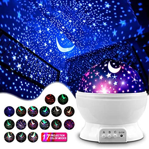 Rotating LED Galaxy Starry Night Light Projector Star Sky Moon Lamp Kids Bedroom