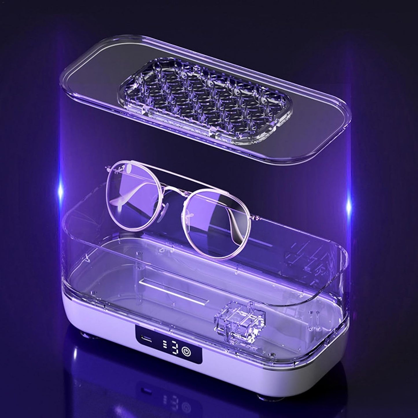 45000Hz Ultrasonic Glasses Cleaner 400ml Large Capacity Multi - Purpose for Eyewear, Jewelry & Watches