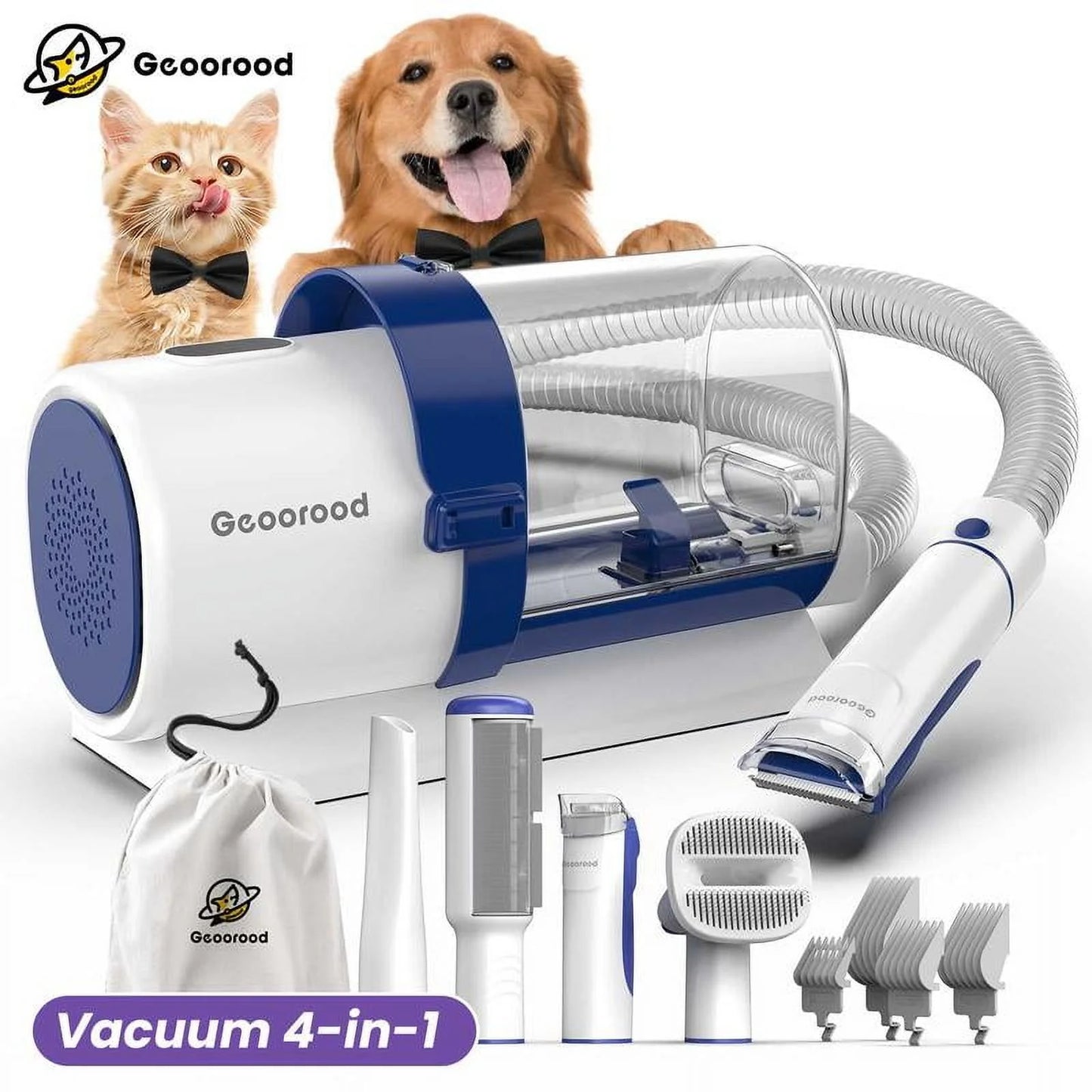 Pet Grooming Vacuum Kit – 2.5L Pet Hair Remover with Clipper & Tools