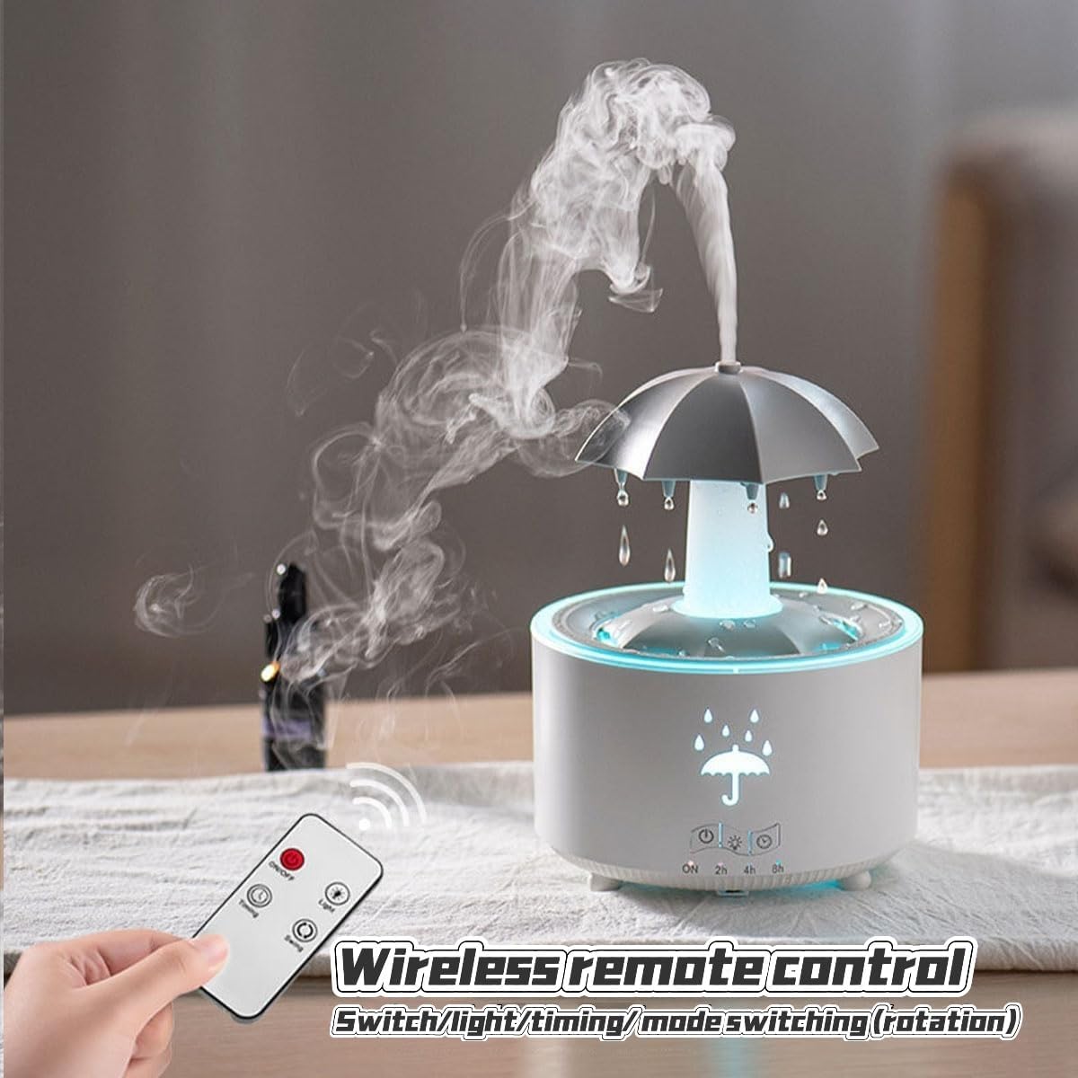 Rain Umbrella Humidifier – Rotating Lights & Aroma Diffuser