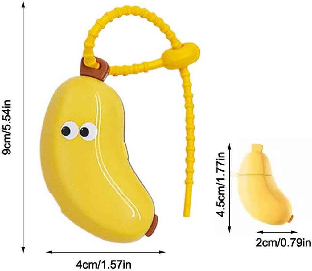 2PCS Banana Toothbrush Case, Cute Banana Travel Toothbrush Storage Box, Portable 2in1 Toothbrush Cover- with Toothpaste Dispenser for Hiking Camping