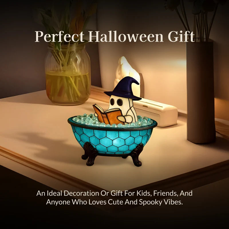 👻✨Ghost Bubble Bath Night Light – Halloween Handmade LED Lamp, Cute Spooky Decor for Bathtub & Party