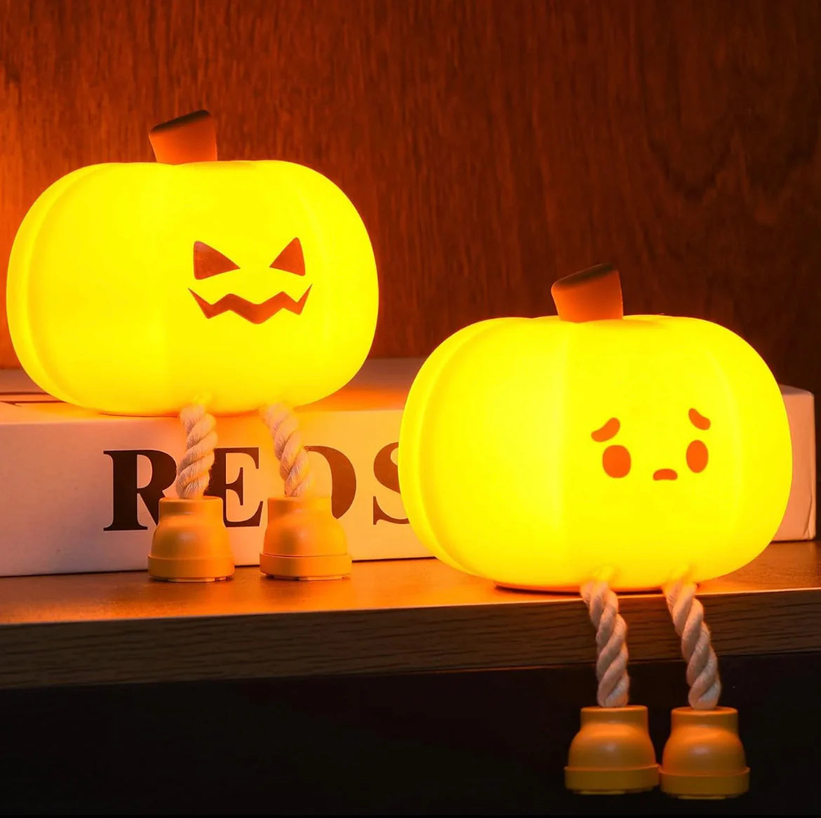 🎃 Halloween Pumpkin Night Light – Soft Silicone Tap Control LED Lamp