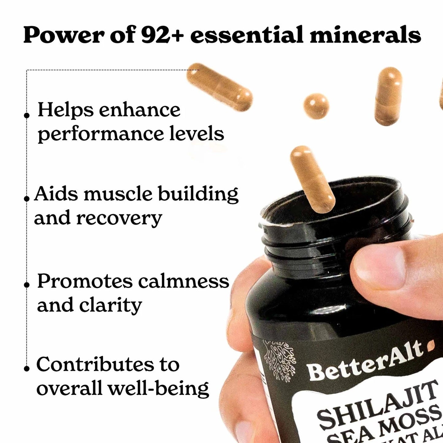 BetterAlt Sea Moss Capsules – High Potency Supplement for Strength & Endurance | 60 Capsules