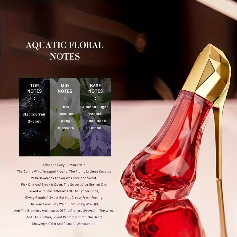 High-heeled shoe-shaped perfume spray, natural scent, long-lasting and captivating, a women's exclusive fragrance, 30ml