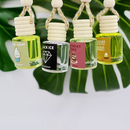 （3PCS)Car Air Freshener Diffuser in Transparent Glass, 30-60 Days Fragrance, Hanging Automotive Scent，Four flavor options