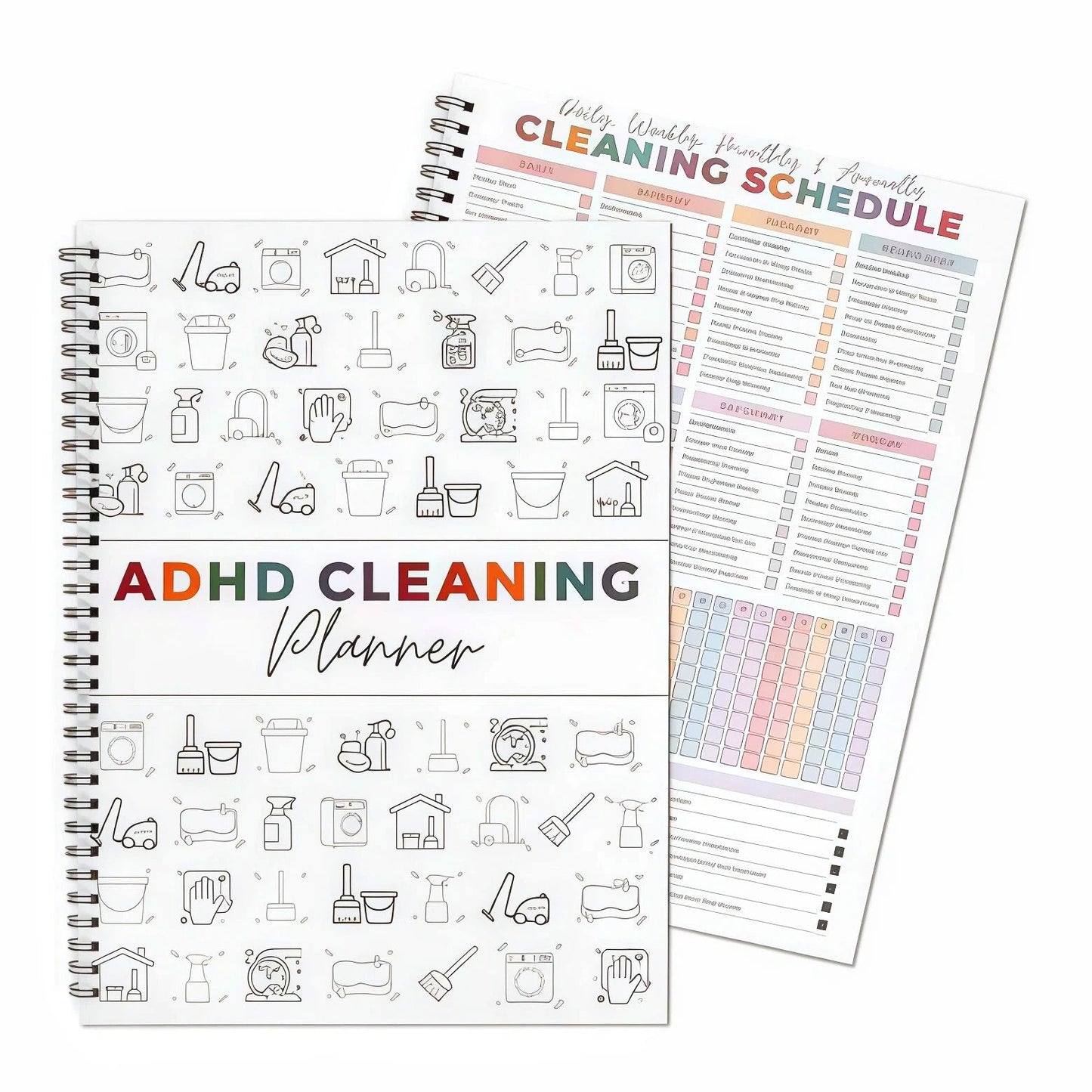 ADHD Cleaning Planner - C A4 Organization Notebook with Daily Checklists & Durable Cover – C Plannerbook