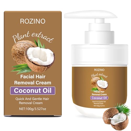 Coconut Oil Facial Hair Remover Cream -Painless & Sensitive Skin Safe