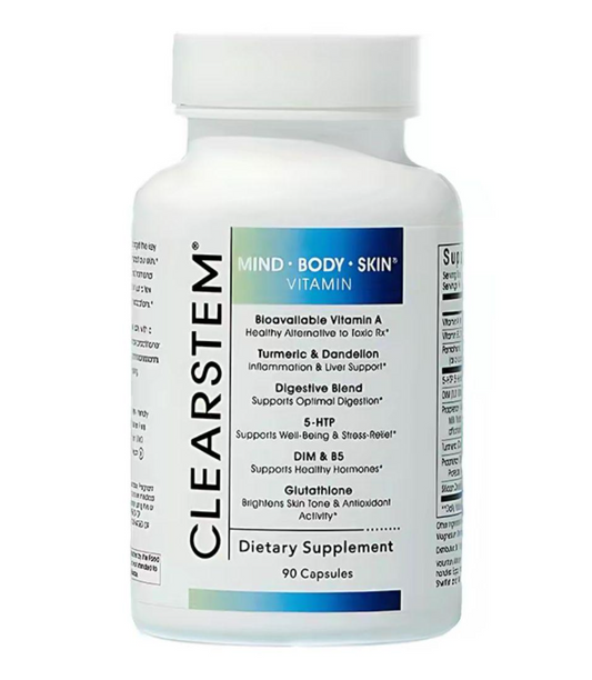 CLEARSTEM MINDBODYSKIN™ Vitamin Supplement – Hormonal Acne & Skin Balance Formula – 90 Capsules