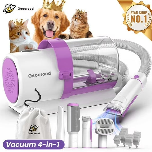 Pet Grooming Vacuum Kit – 2.5L Pet Hair Remover with Clipper & Tools