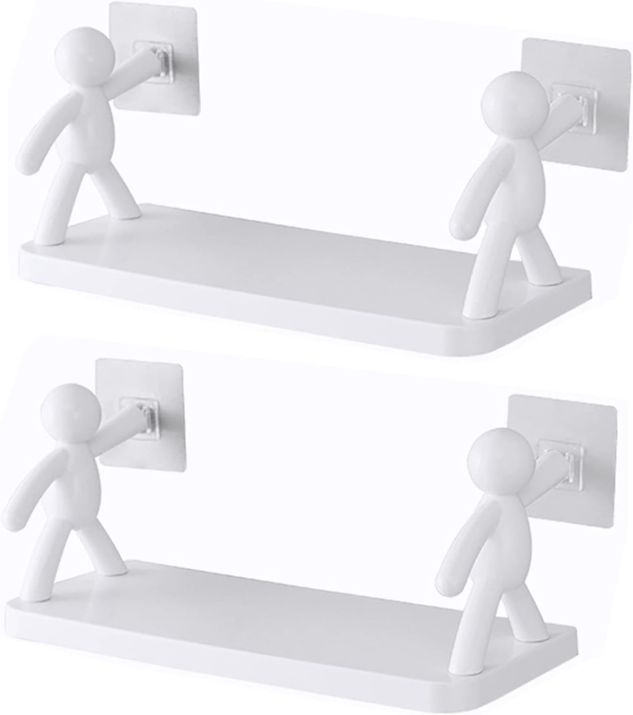2pcs Cute Small White Men'S Wall Mounted Storage Rack
