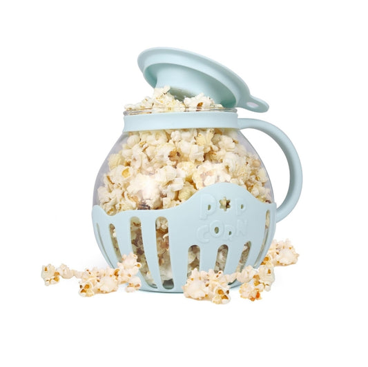 Glass Microwave Popcorn Popper, 2.25QT Original Popcorn Jar with Silicone Lid, Without BPA, Dishwasher Safe