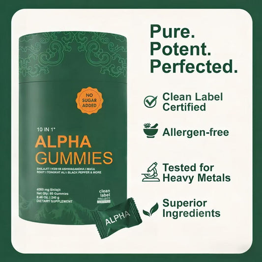 10-in-1 Alpha Shilajit Gummies | 4000 mg Pure Himalayan Goat Cheese, Tongkat Ali, Maca Root, 75% Fulvic Acid | ShilAbsorb Bioavailable Technology | Sugar-Free, Vegetarian, 85+ Trace Minerals | 60 Gummies.3