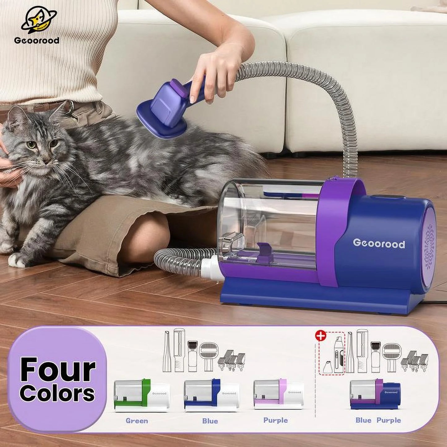 Pet Grooming Vacuum Kit – 2.5L Pet Hair Remover with Clipper & Tools