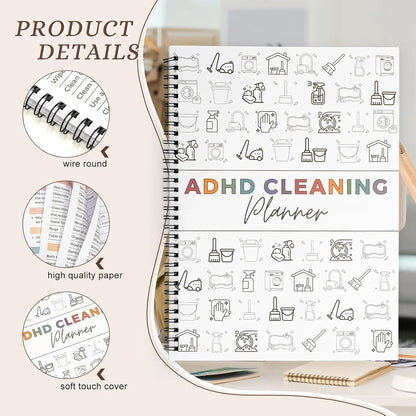 ADHD Cleaning Planner - C A4 Organization Notebook with Daily Checklists & Durable Cover – C Plannerbook