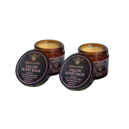 Organic Grass-Fed Beef Tallow Balm with Raw Honey - Moisturizing Cream for Soft, Smooth Skin - Handmade All-Natural Moisturizer 57g