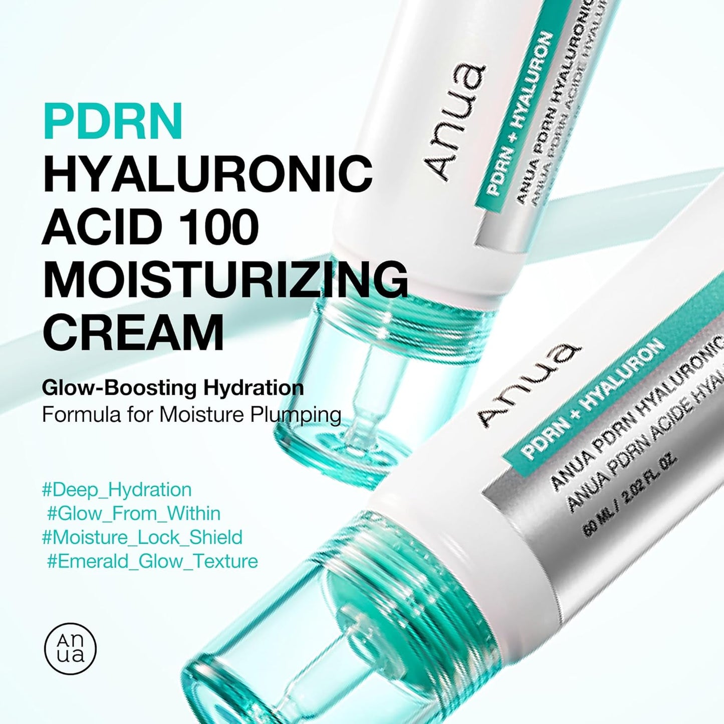 PDRN Hyaluronic Acid 100 Moisturizing Cream | Lightweight Hydrating Moisturizer with Salmon DNA, Hyaluronic Acid & Collagen  60ml