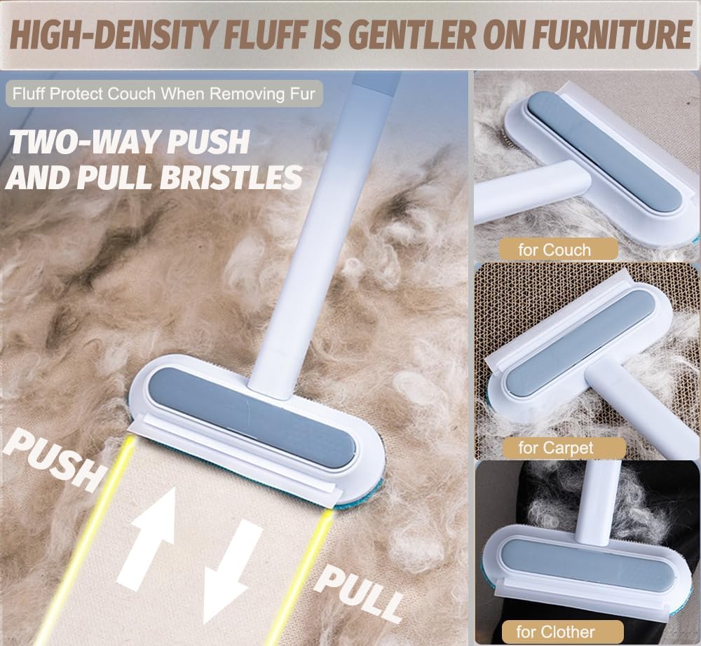 Efficient Pet Hair Furniture Brush - Dual Fabric Design for Sofas, Beds, & Clothing