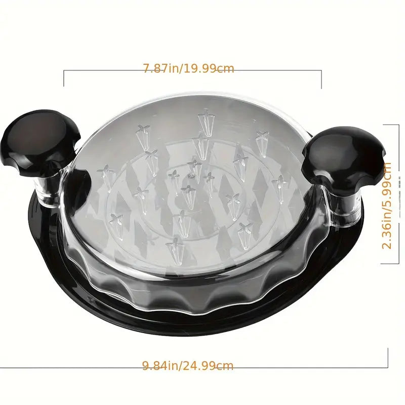Manual Chicken Chopper - Silicone Scraper, Transparent Cover, Ergonomic Handle - For Beef, Chicken, Salad Food