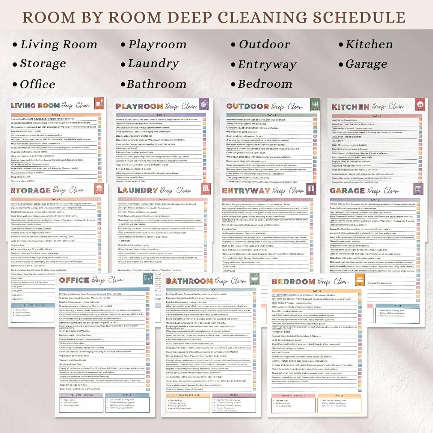 ADHD Cleaning Planner - C A4 Organization Notebook with Daily Checklists & Durable Cover – C Plannerbook