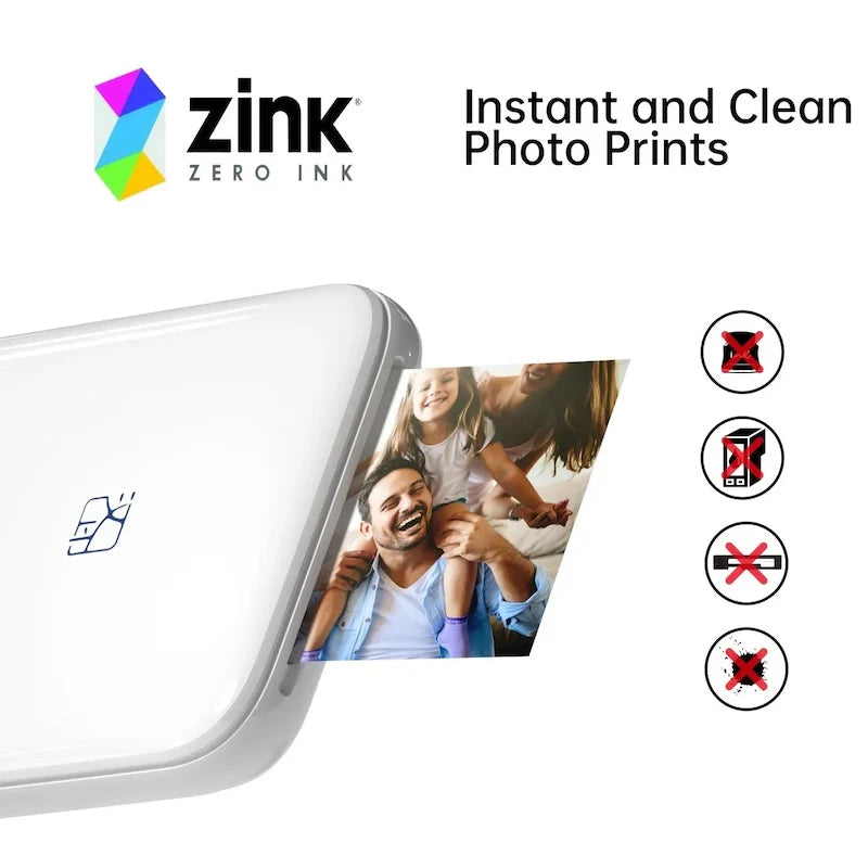 MT53 Color Photo Printer + FREE Pack of 5 Photos Refill