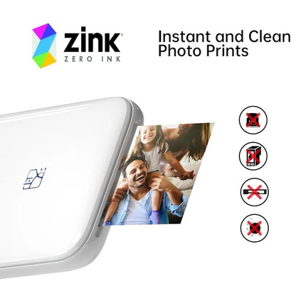 MT53 Color Photo Printer + FREE Pack of 5 Photos Refill