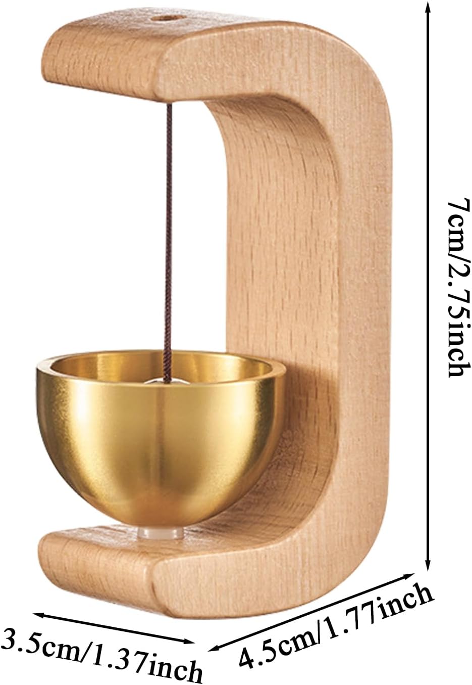 Magnetic Wooden Doorbell Chime Vintage Doorbell Wooden C-Shaped