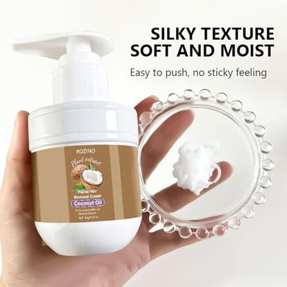 Coconut Oil Facial Hair Remover Cream -Painless & Sensitive Skin Safe