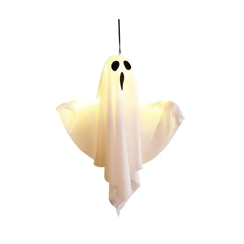 👻Halloween Hanging Ghost Light Decoration, Outdoor Indoor Night Glow Decor for Yard Porch Tree, Holiday Party Supplies Lighted(4PCS）