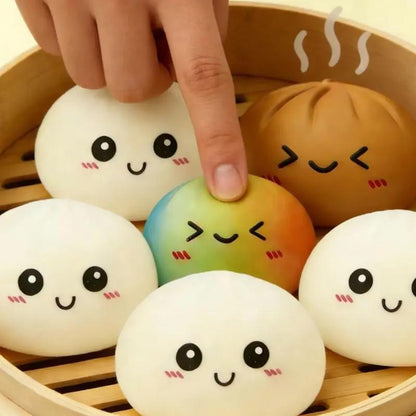 Expressive Big Dumpling Squishy-Buy 1 Get 1-Fidget Toy, Soft TPR Material, Stress Relief, Random Style per Pack.