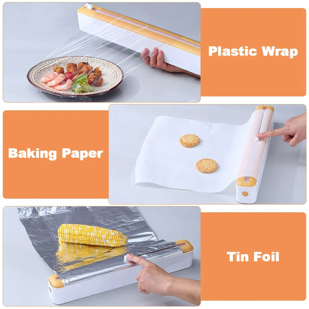 Magnetic Plastic Film Cutter – Wall-Mount Dispenser & Organizer