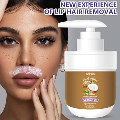 Coconut Oil Facial Hair Remover Cream -Painless & Sensitive Skin Safe
