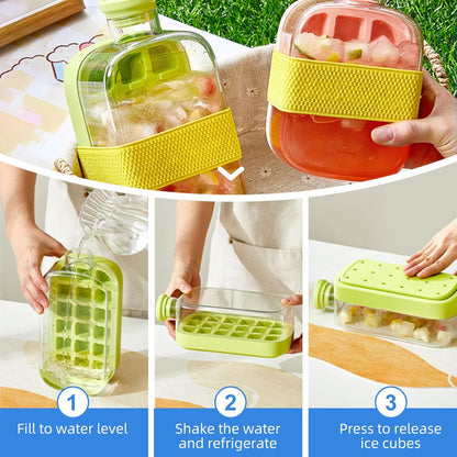 800ml 2-in-1 Ice Cube Maker Bottle – Water Bottle with Straw for Iced Drinks