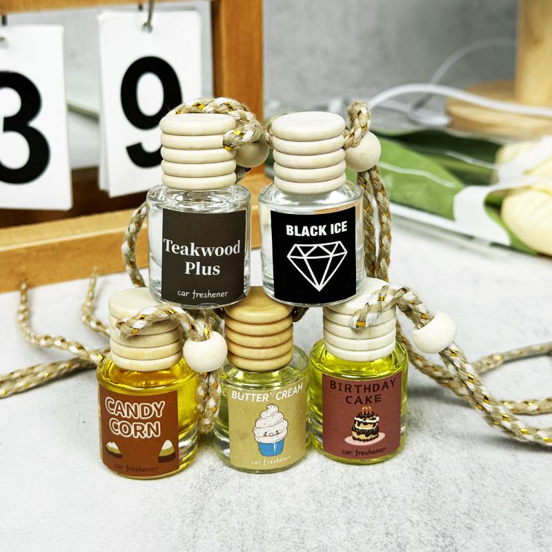 （3PCS)Car Air Freshener Diffuser in Transparent Glass, 30-60 Days Fragrance, Hanging Automotive Scent，Four flavor options